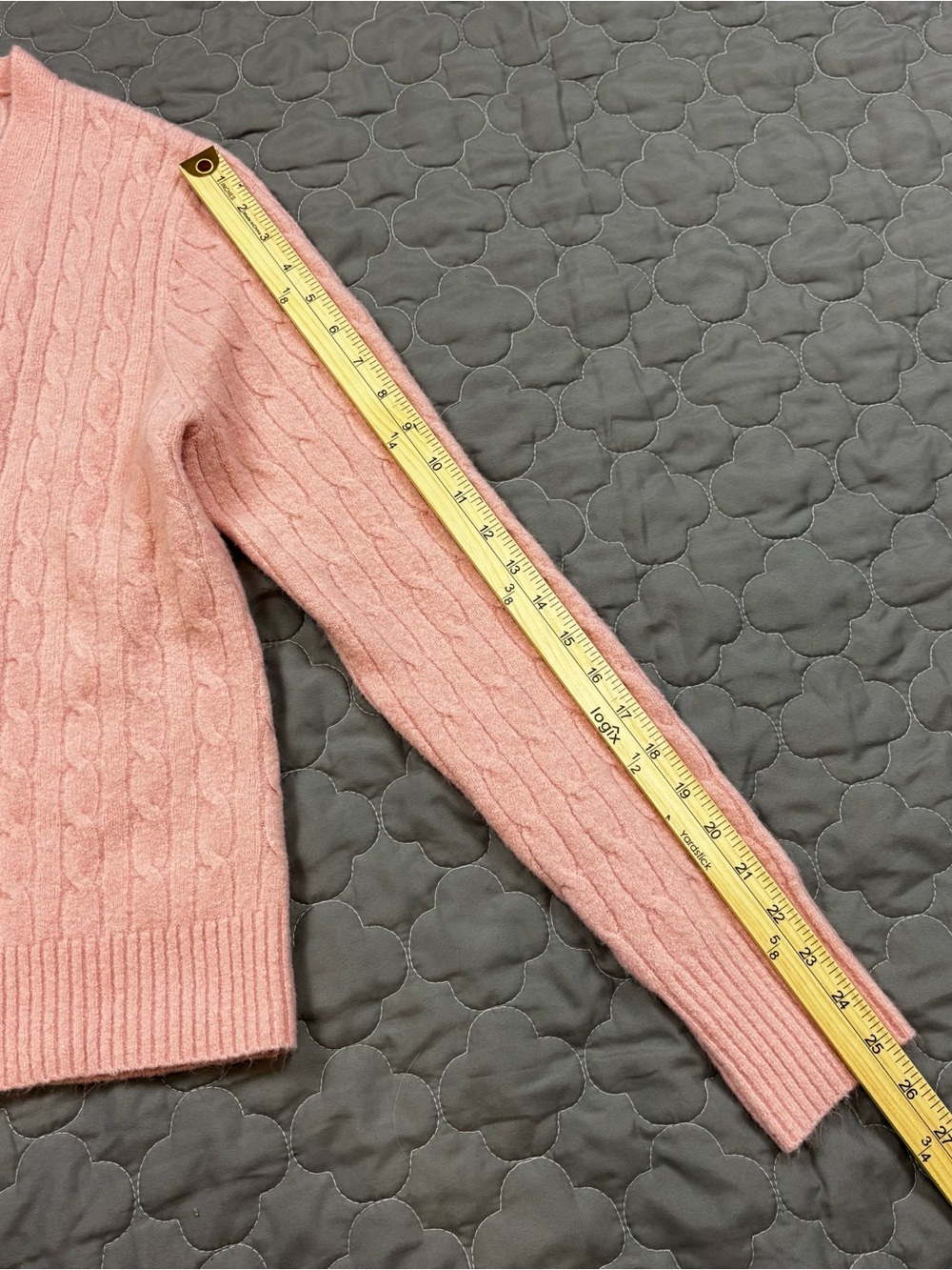 J. Crew Baby Pink Super Soft Cable-Knit V‑Neck Cardigan Size M - Picture 6 of 8
